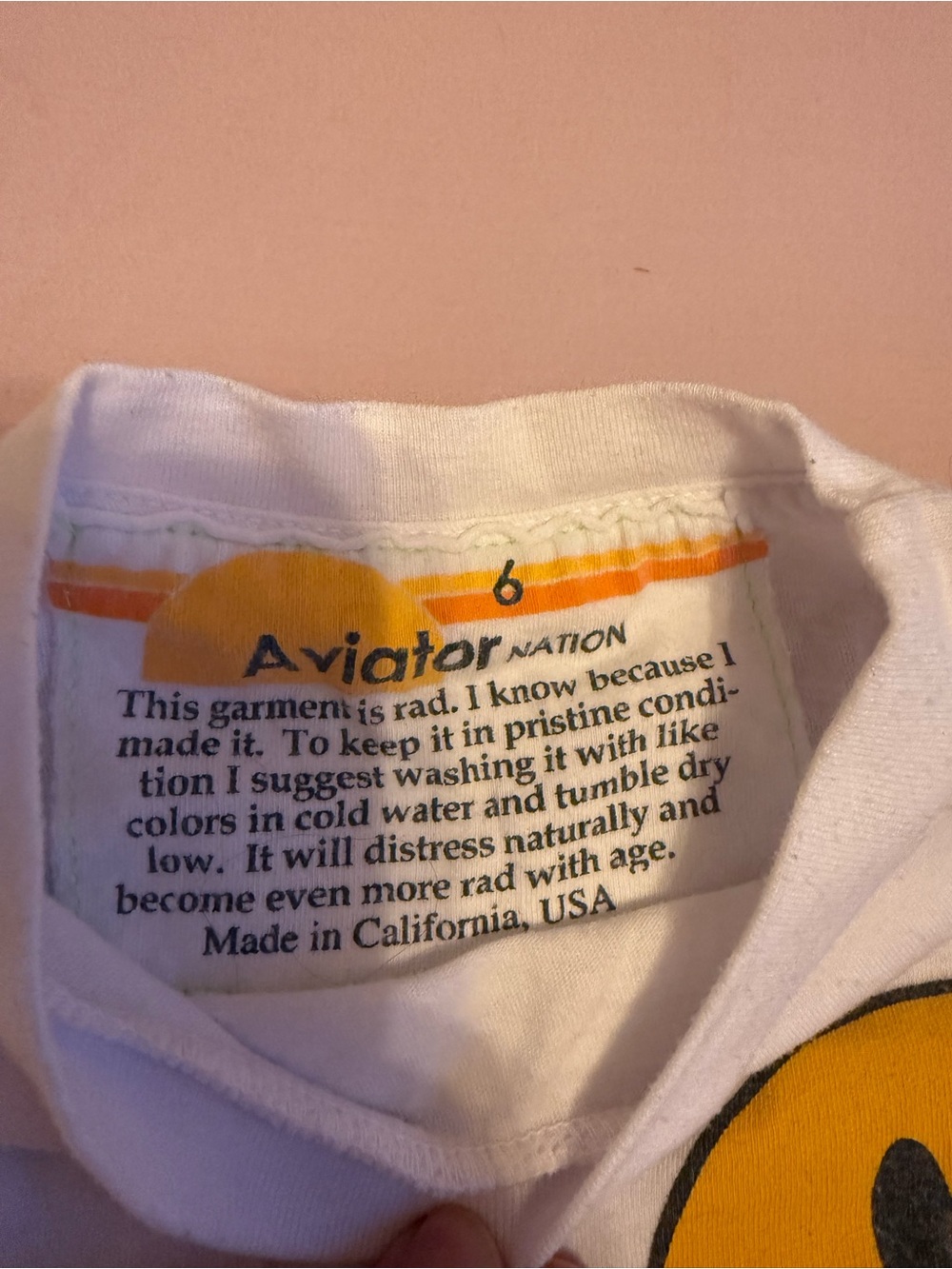 Aviator Nation White Tee with Yellow Smiley - Picture 3 of 3